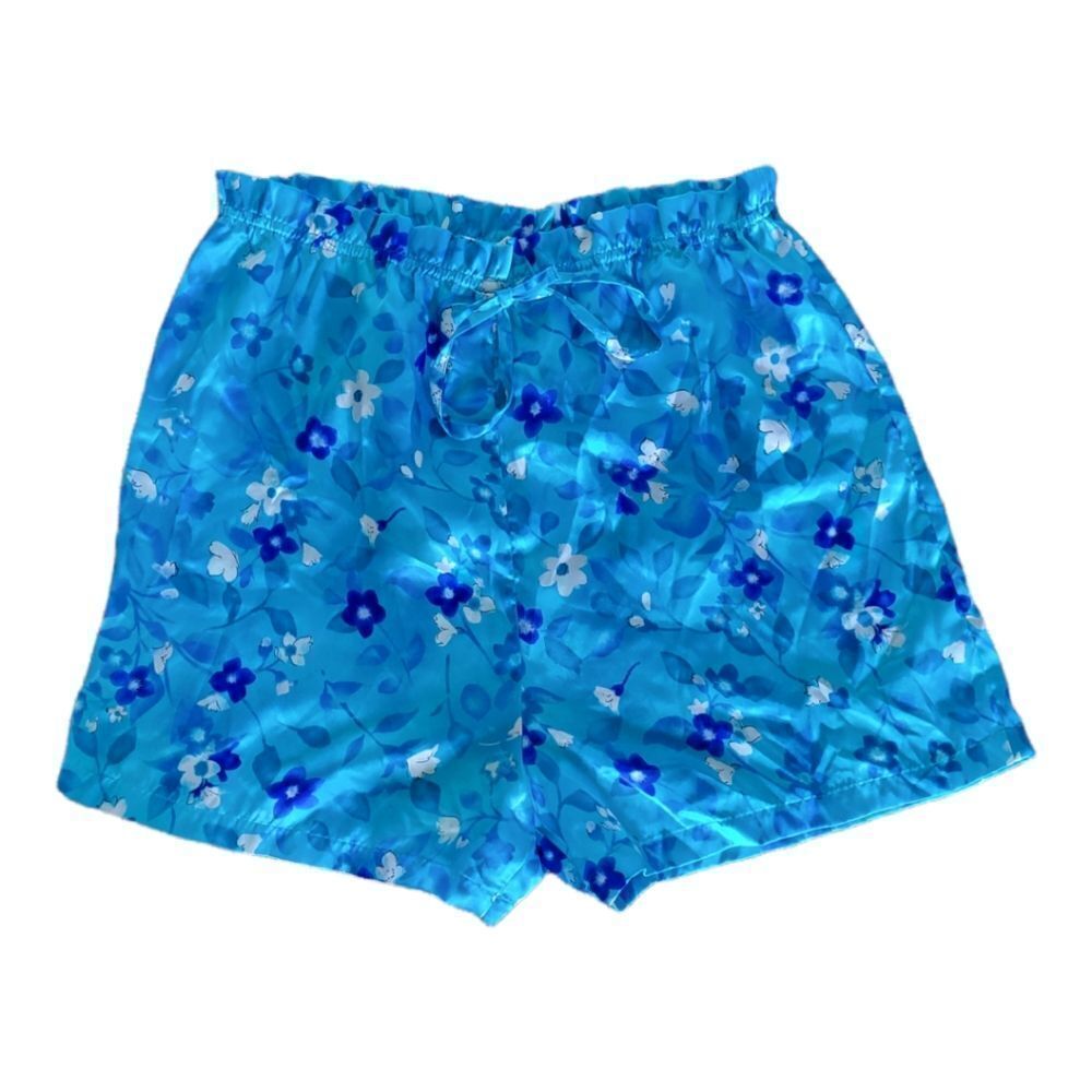 Satin floral pajama shorts